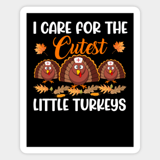 I Care For The Cutest Little Turkeys Thanksgiving Magnet